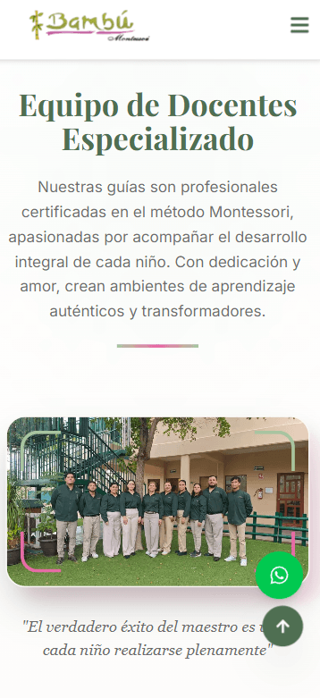 Vista mobile de Bambu Montessori