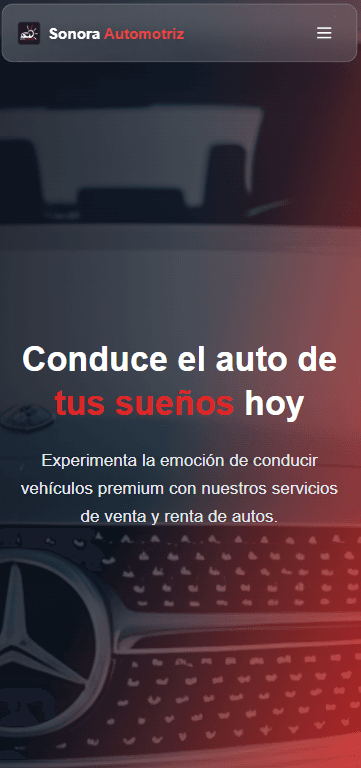Vista mobile de Sonora Automotriz
